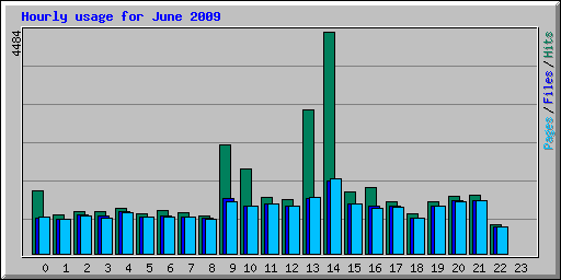 Hourly usage for June 2009