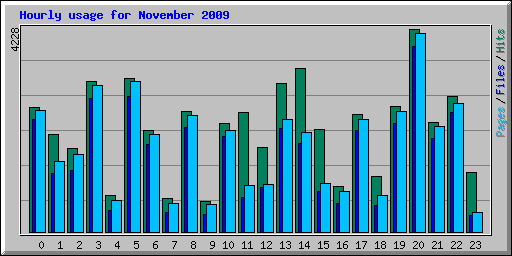 Hourly usage for November 2009